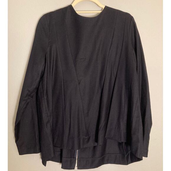 KAELEN Navy Blouse Pleated Perfection Wool Tucked Top Maternity ~ Sz M ~ NWT - Picture 3 of 9